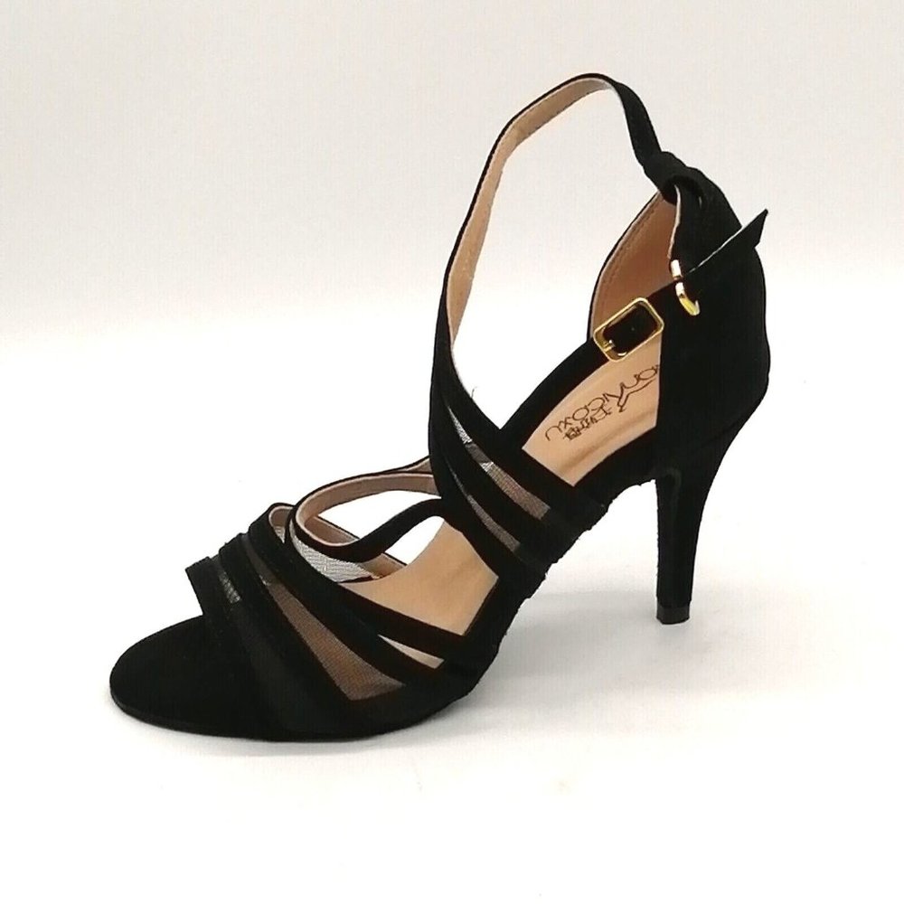 Qionnicoxu Womens High Heel Ankle Strap Sandal Strappy Front Black Eur 38